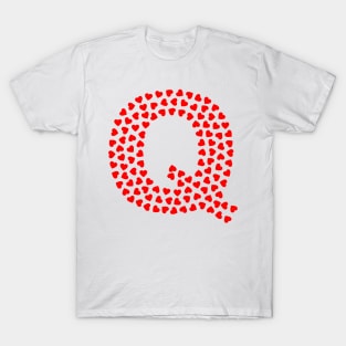 Letter Q Heart Shape Initial T-Shirt